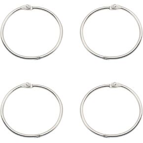 4 Pcs Binding Book Rings 4 Inch D-Shaped Key Storage Ring Silver Tape Storage Rings for DIY Decoration and Paper Organization