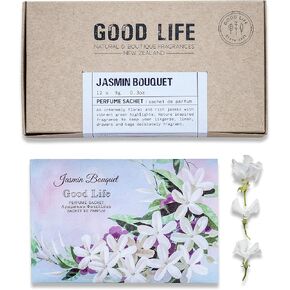 Good Life Jasmin Bouquet Scented Sachets | Designed and Manufactured in New Zealand | 12 Sachets