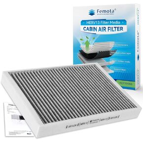 Tested MERV 13 Cabin Air Filter with Activated Carbon, CF10435 for Volvo S60/S60 Cross Country/S80/V60/V70/XC60/XC70, Land Rover Discovery Sport, LR2, Range Rover Evoque, Jaguar E-Pace