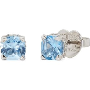 Kate Spade New York Womens 6mm Square Studs - Boxed Light Sapphire/Silver