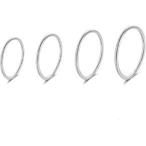 1.2mm Thin Knuckle Rings for Women 925 Sterling Silver Midi Stacking Pinky Thumb Ring Band Size 2.5-8.5