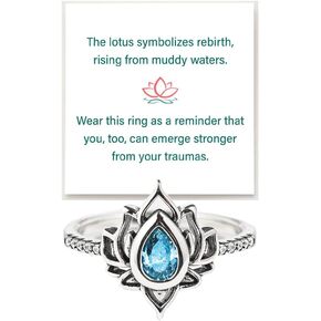 FCK MY TRAUMA LOTUS RING For Women, To Sorority Sisters Best Friends Motivational CZ Inlaid Inspirational Friendship Gift Jewelry