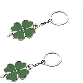 BinaryABC Shamrock Keychain Keyring Charm Pendants,Fortune Keychain,St.Patrick Day Gift,2Pcs