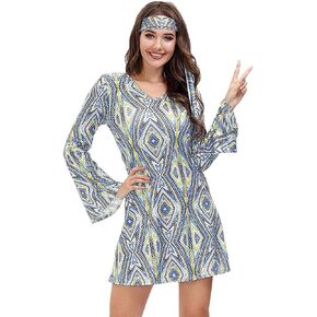 60s 70s Outfits for Women Disco Hippie Costume Halloween Cosplay Dress Up