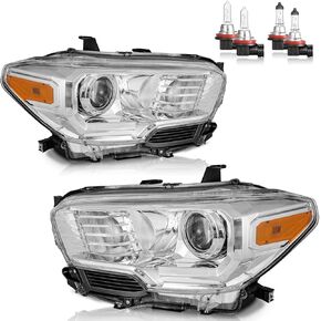 Headlights Assembly for 2016-2023 Toyota Tacoma (Fits Models w/o Factory LED DRL Only) Headlamp Replacement Driver & Passenger Side