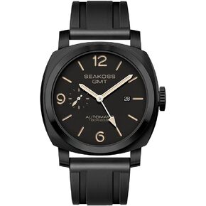 Men’s 45mm GMT 10ATM Diving Automatic Mechanical Watch Seagull 2557 Movement Luminous Calendar Hardness Sapphire Wristwatch