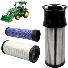 Sporacingrts P822768 P822769 Air Filter & LVA13065 Hydraulic Transmission Oil Filter Compatible with John Deere Compact Utility Tractors 3120 3203 3320 3520 3720