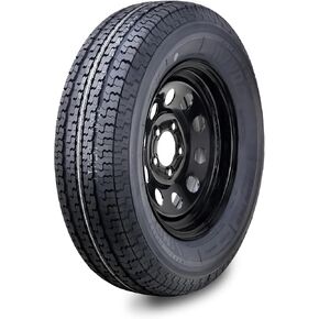 WINDA Trailer Tire Wheel Assembly ST205/75R15 8-Ply D 107L 5 Lug on 4.5" PCD Black Mod Rim