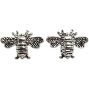 NOVICA Artisan Handmade Sterling Silver Stud Earrings Honeybee No Stone Thailand Animal Themed Bug [0.3 in L x 0.5 in W] ' Happy Honeybee'