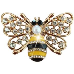 Yellow Bees Chic Bling Shoe Charms Gold and Sliver Designer Jewels Pretty Cute Chains Decorations Accessories for Women Girl Adults Shoe Decoration Charms Shoe Care and Accessories