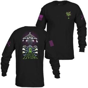Grunt Style Never Trust The Living Long Sleeve Men's T-Shirt (Black, XLarge)
