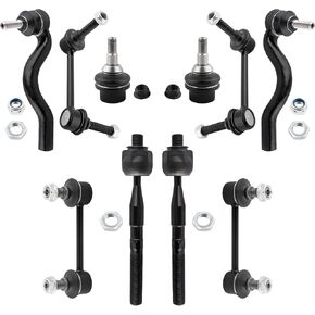 BOXI 10pcs Front & Rear Ball Joint + Sway Bar + Tie Rod End Kit Fit for Dodge Durango 2011-2015 / for Jeep Grand Cherokee 2011-2015 | MS25518 K750578 K750579 ES800973 ES800972 EV800987 K750573