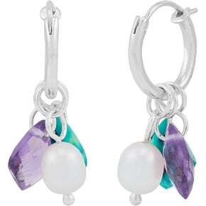 Silpada 'Sweet Majestic' Sterling Silver Turquoise, Amethyst and Freshwater Pearl Drop Earrings