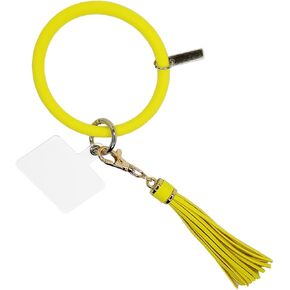 Silicone Mobile Phone Chain Bangle Wrist Keychain Car Key Ring Bracelet