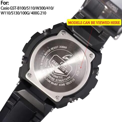 حزام بديل من الراتنج RCNZWQB متوافق مع إكسسوارات الساعة المطاطية للرجال من Casio G-shock GST-B100 GST-S300 GST-S110 in Kuwait