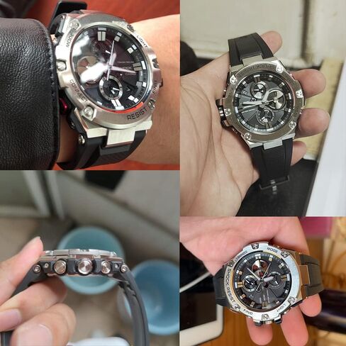 حزام بديل من الراتنج RCNZWQB متوافق مع إكسسوارات الساعة المطاطية للرجال من Casio G-shock GST-B100 GST-S300 GST-S110 in Kuwait
