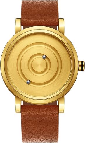 GORBEN Men's Magnetic Ball-Bearing Fashion Stainless Steel Chronograph Watch, Genuine Leather Strap in Saudi Arabia