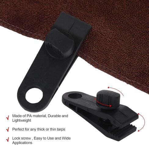 20 قطعة من مشابك القنب شديدة التحمل، مشابك خيمة بمقبض قفل قابلة لإعادة الاستخدام مع برغي إبهام، مشابك قماش القنب القوية، مشبك مشبك الخيمة للأقمشة والمظلات والتخييم وأغطية السيارات ومظلات القافلة وأغطية حمامات السباحة in Kuwait