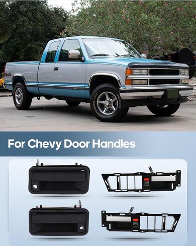 ECCPP Interior Exterior Door Handles 1988-1994 for Chevy for K1500 Outer Replacement Front Driver Left Passenger Right Door Handles 4pcs Black 15523572 15569442 15607106 15686156 77073 22071935 in Saudi Arabia