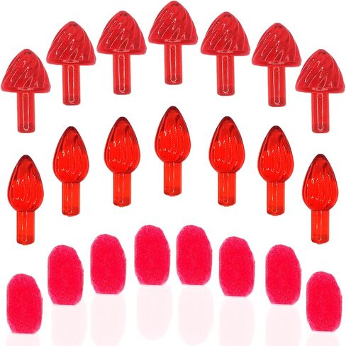 154/Pack Ceramic Christmas Tree Replacement Lights Includes New Bulbs Fixing Adhesive That Won't Damage Porcelain, Medium Flame Twist and Ice Cream Pegs Ornament, 7 Colors in Saudi Arabia