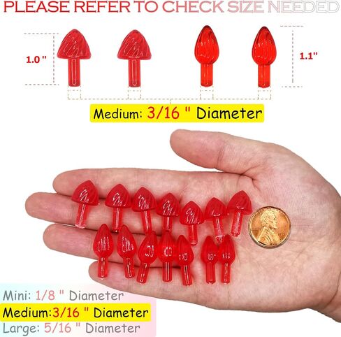 154/Pack Ceramic Christmas Tree Replacement Lights Includes New Bulbs Fixing Adhesive That Won't Damage Porcelain, Medium Flame Twist and Ice Cream Pegs Ornament, 7 Colors in Saudi Arabia