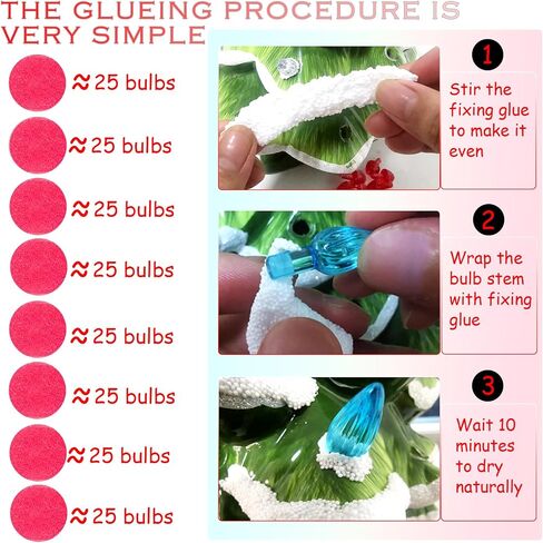 154/Pack Ceramic Christmas Tree Replacement Lights Includes New Bulbs Fixing Adhesive That Won't Damage Porcelain, Medium Flame Twist and Ice Cream Pegs Ornament, 7 Colors in Saudi Arabia