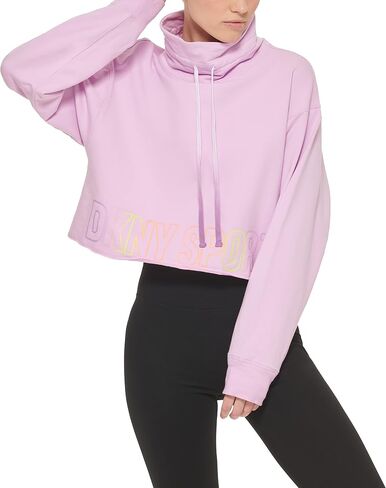 DKNY Women's Cowl Neck Cropped Drawstring Pullover in Saudi Arabia