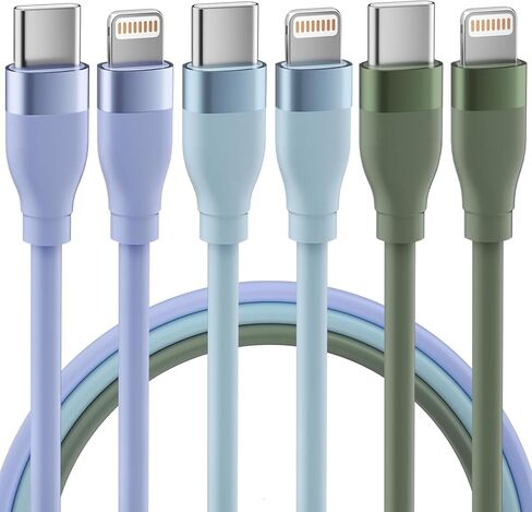 USB C to Lightning Cable 3 Pack 6FT Apple MFi Certified, iPhone Fast Charger Type C to Lightning Cord for iPhone 14 13 12 11 Pro Max Xr Xs 8 and More in Saudi Arabia