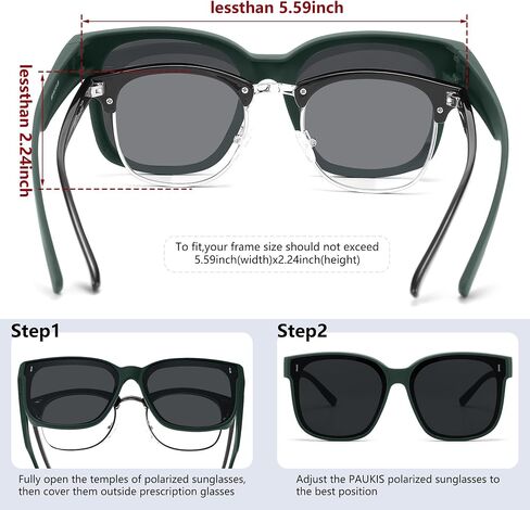 Pro Acme Sunglasses Fit Over Glasses for Women,Trendy Square Sun Glasses Polarized Oversized Shades PAHM883 in Kuwait
