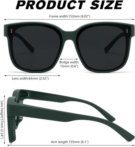 Pro Acme Sunglasses Fit Over Glasses for Women,Trendy Square Sun Glasses Polarized Oversized Shades PAHM883 in Kuwait