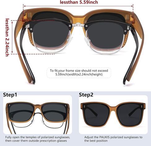 Pro Acme Sunglasses Fit Over Glasses for Women,Trendy Square Sun Glasses Polarized Oversized Shades PAHM883 in Kuwait