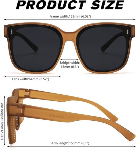 Pro Acme Sunglasses Fit Over Glasses for Women,Trendy Square Sun Glasses Polarized Oversized Shades PAHM883 in Kuwait