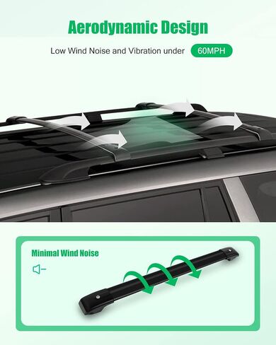 Scitoo Roof Rack Cross Bars Baggage Carrier for Acura MDX 2007-2013 Black 2 Pcs Roof Top Rack Luggage Carrier in Saudi Arabia