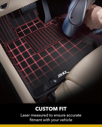 3D MAXpider L1HD04821509 All-Weather Floor Mats for Honda Accord Sedan 2013-2017 Custom Fit Car Floor Liners, Kagu Series (2nd Row, Black) in Saudi Arabia