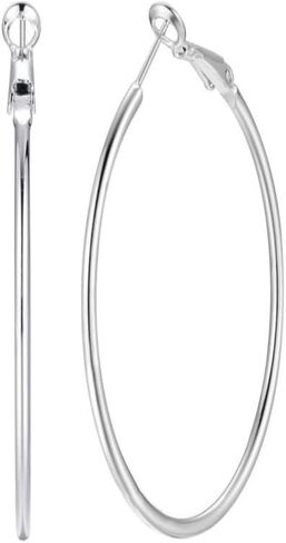 Dainty 70mm Gold Plated Big Large Hoop Earrings for Women Sensitive Ears Fashion Round Circle Huggie Hypoallergenic Hoops 3 Inch Fashion Minimalist Hooped for Bff Birthday Her in Saudi Arabia