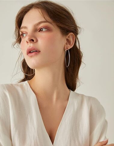 Dainty 70mm Gold Plated Big Large Hoop Earrings for Women Sensitive Ears Fashion Round Circle Huggie Hypoallergenic Hoops 3 Inch Fashion Minimalist Hooped for Bff Birthday Her in Saudi Arabia
