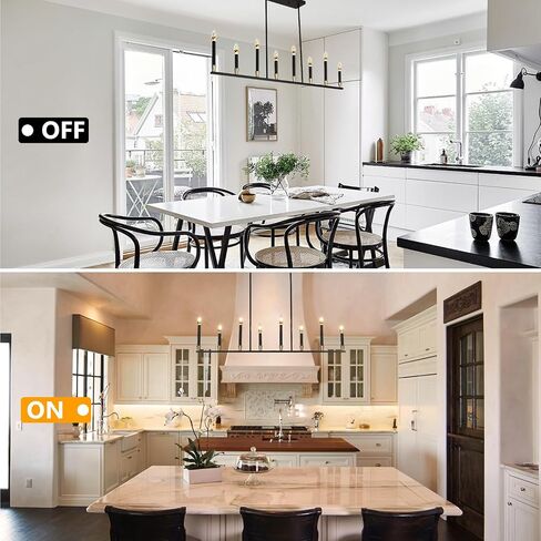 Black Chandelier Modern Farmhouse Chandeliers for Dining Room 8 Lights Candle Chandeliers Rectangular Linear Chandelier for Kitchen Island Lighting Dining Room Light Fixtures Over Table in Saudi Arabia