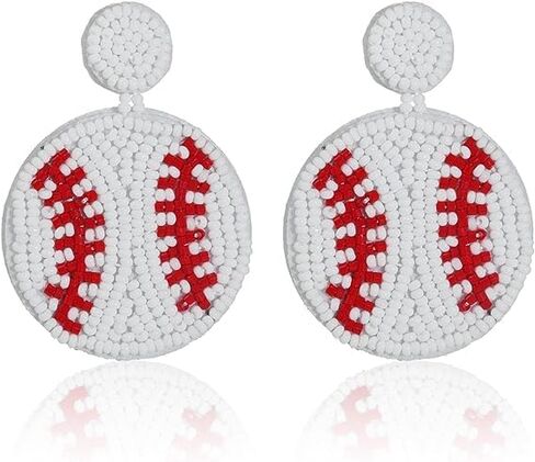 Beaded Baseball Earrings Sports Earrings Basketball Drop Dangle Earrings Holiday Party Game Jewelry Gifts in Saudi Arabia