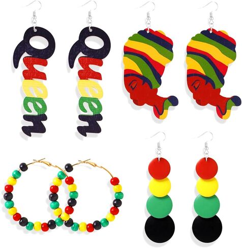African Earrings for Women Black History Month Shirt Outfits Accessories African Dangle Earrings African Jewelry for Women in Kuwait