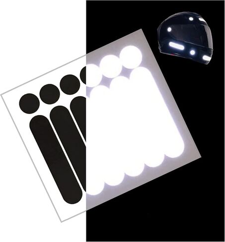 customTAYLOR33 High Intensity Grade Reflective Safety Decals/Stickers for Motorcycle, Bicycle, Snowboarding, Racing Helmets or Vehicles (1 Set (6 Strips & 6 Circles), Black) in Saudi Arabia