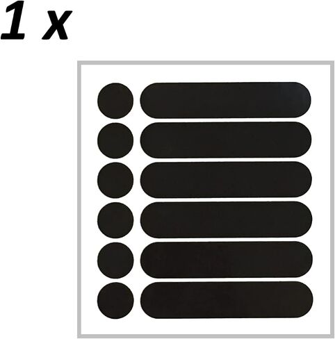 customTAYLOR33 High Intensity Grade Reflective Safety Decals/Stickers for Motorcycle, Bicycle, Snowboarding, Racing Helmets or Vehicles (1 Set (6 Strips & 6 Circles), Black) in Saudi Arabia