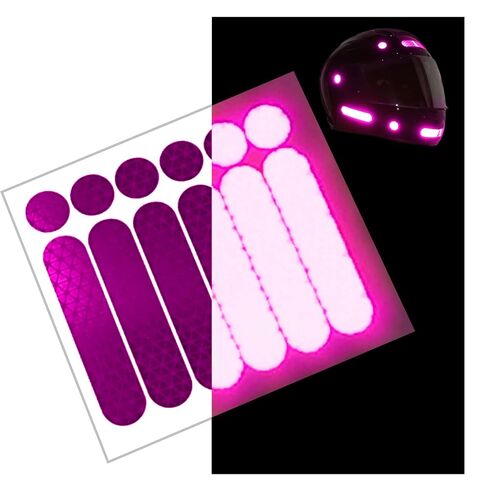 customTAYLOR33 High Intensity Grade Reflective Safety Decals/Stickers for Motorcycle, Bicycle, Snowboarding, Racing Helmets or Vehicles (1 Set (6 Strips & 6 Circles), Black) in Saudi Arabia