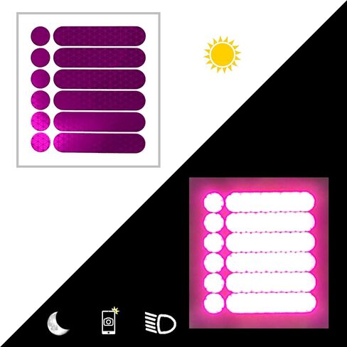 customTAYLOR33 High Intensity Grade Reflective Safety Decals/Stickers for Motorcycle, Bicycle, Snowboarding, Racing Helmets or Vehicles (1 Set (6 Strips & 6 Circles), Black) in Saudi Arabia