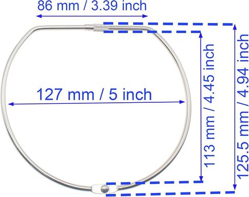 4 Pcs Binding Book Rings 4 Inch D-Shaped Key Storage Ring Silver Tape Storage Rings for DIY Decoration and Paper Organization in Saudi Arabia