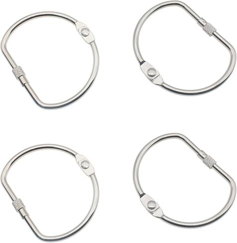 4 Pcs Binding Book Rings 4 Inch D-Shaped Key Storage Ring Silver Tape Storage Rings for DIY Decoration and Paper Organization in Saudi Arabia