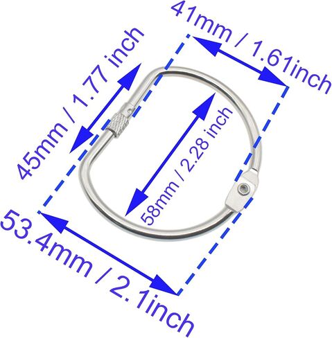 4 Pcs Binding Book Rings 4 Inch D-Shaped Key Storage Ring Silver Tape Storage Rings for DIY Decoration and Paper Organization in Saudi Arabia