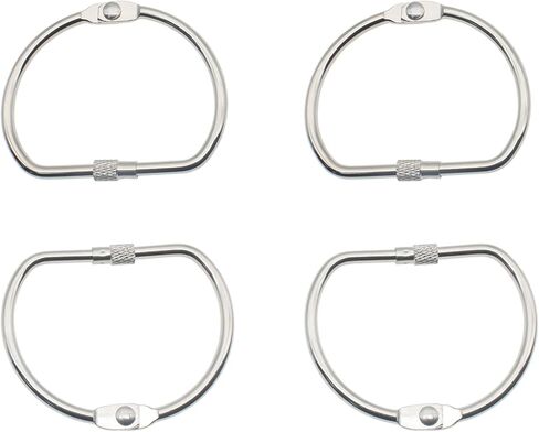 4 Pcs Binding Book Rings 4 Inch D-Shaped Key Storage Ring Silver Tape Storage Rings for DIY Decoration and Paper Organization in Saudi Arabia
