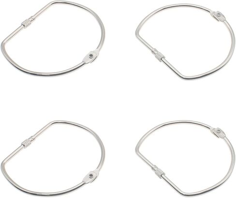 4 Pcs Binding Book Rings 4 Inch D-Shaped Key Storage Ring Silver Tape Storage Rings for DIY Decoration and Paper Organization in Saudi Arabia