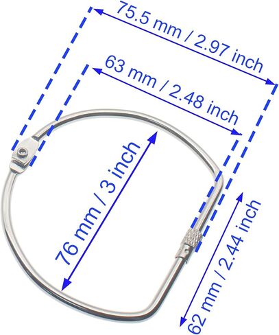 4 Pcs Binding Book Rings 4 Inch D-Shaped Key Storage Ring Silver Tape Storage Rings for DIY Decoration and Paper Organization in Saudi Arabia