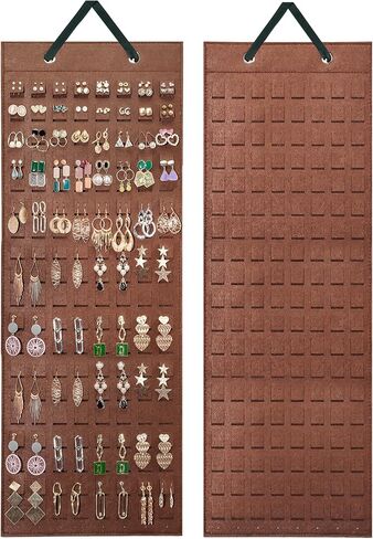 Lolalet Hanging Earring Holder Organizer with 20 Hooks for Women, Earring Organizer Wall Earrings Hanger Pierced Earring Storage, Felt Stud Earring Display, 608 Holes for Earrings -Espresso, 1 Pack in Saudi Arabia